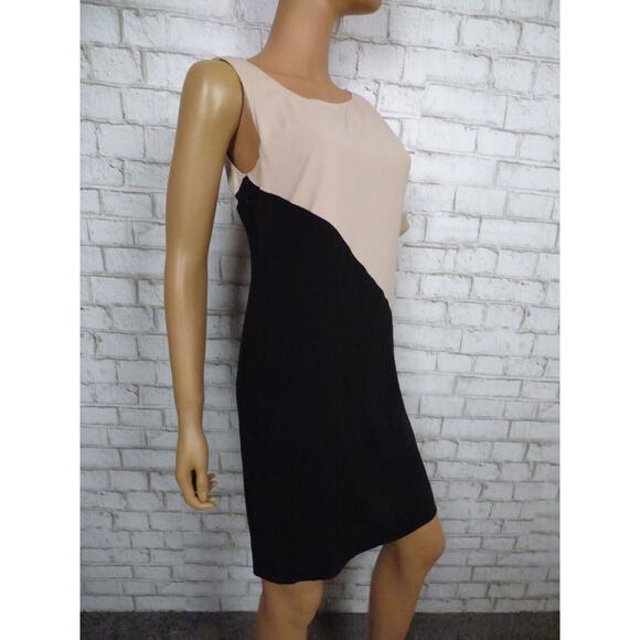 $248 Trina Turk Black Beige Asymmetric Colorblock Keaton Shift Dress 2 NEW T328 - Picture 6 of 12